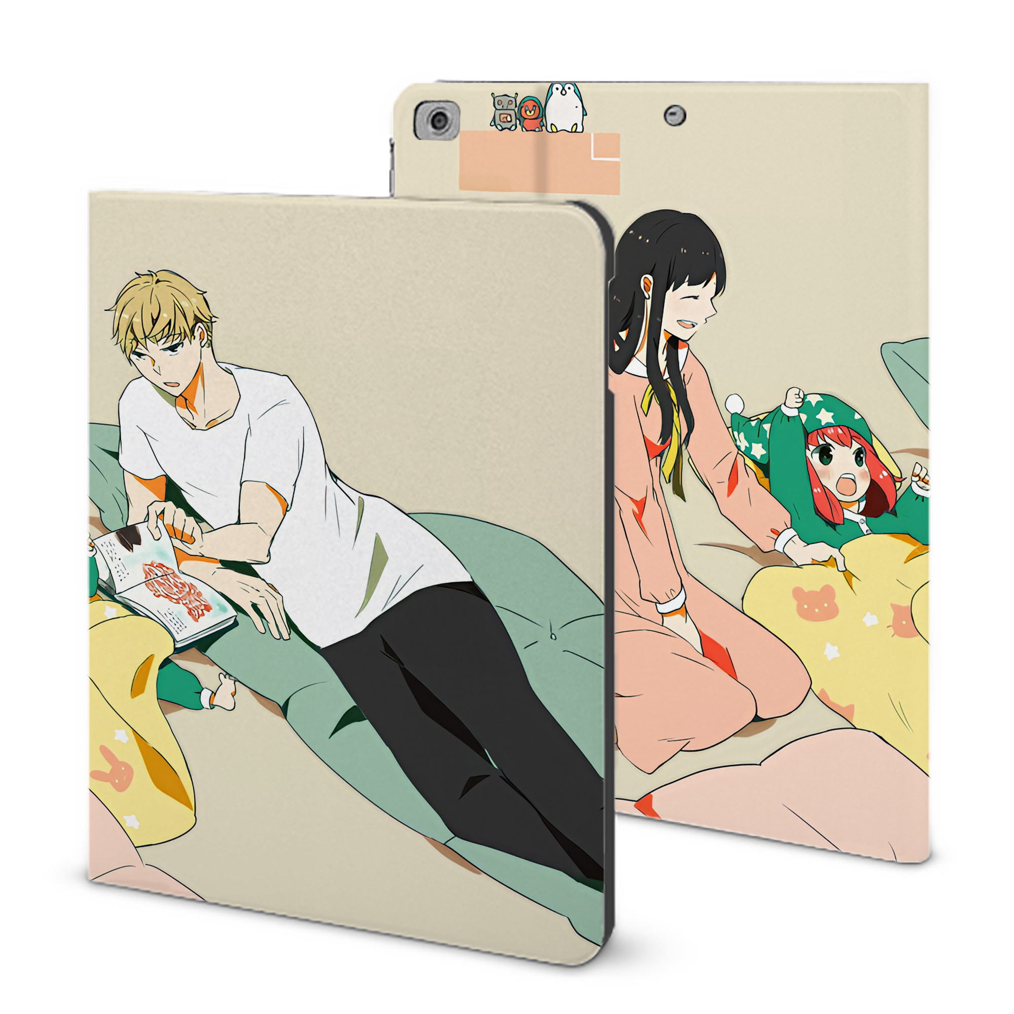 （画像用） SPY×FAMILY间谍家家酒 IPad ケース ブック型 PUレザー TPU 耐衝撃 軽量 薄型 ペン収納なし 全面保護 IPad 各モデル対応